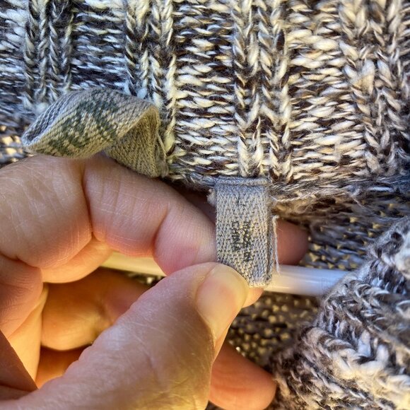 Womens Caslon Long Heathered gray Collared Sweater Pockets Blk Buttons Sz Large - Picture 6 of 14